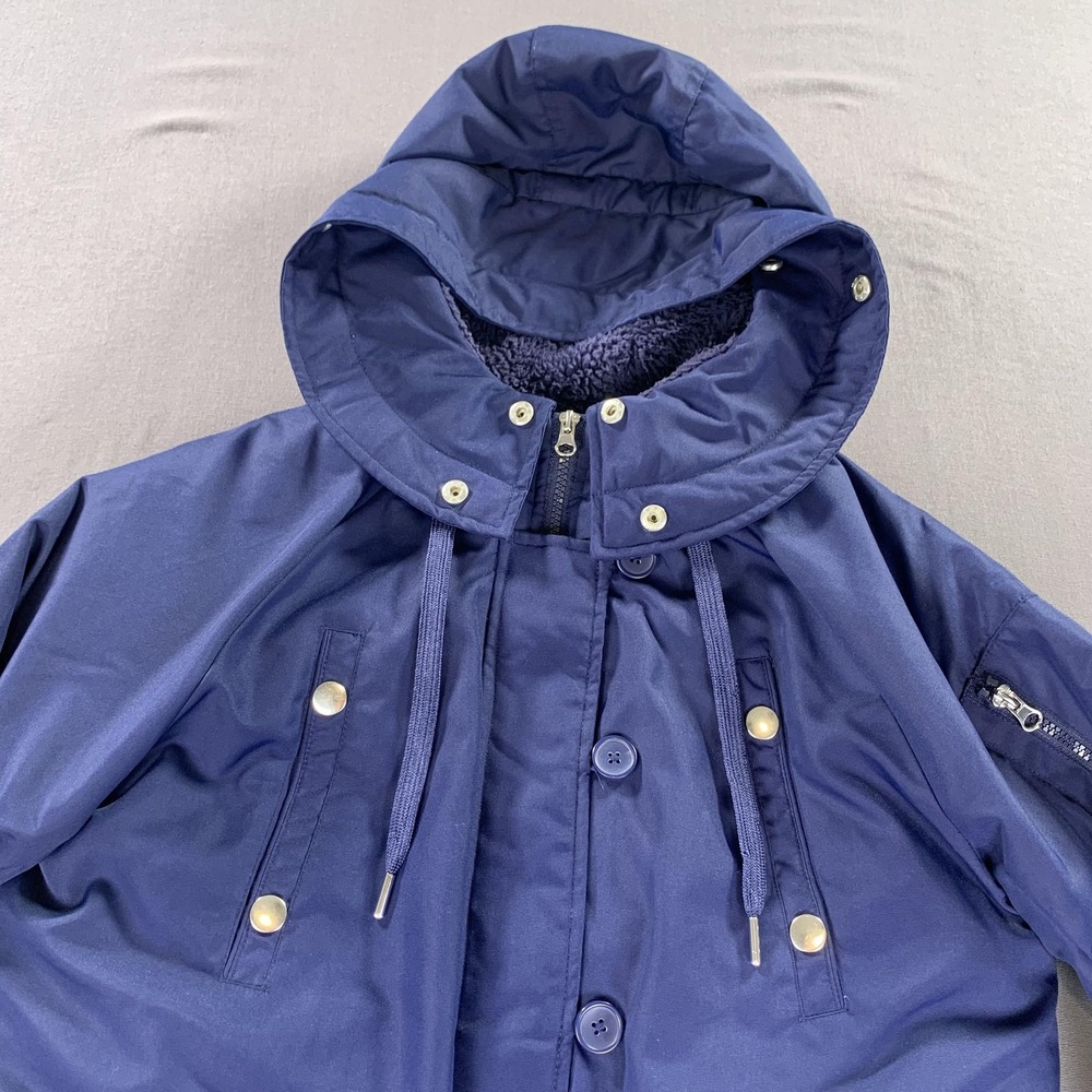 Swisstech Jacket Womens Medium 8-10 Blue‎ Sapphire Hooded Puffer Parka Coat - Picture 3 of 16